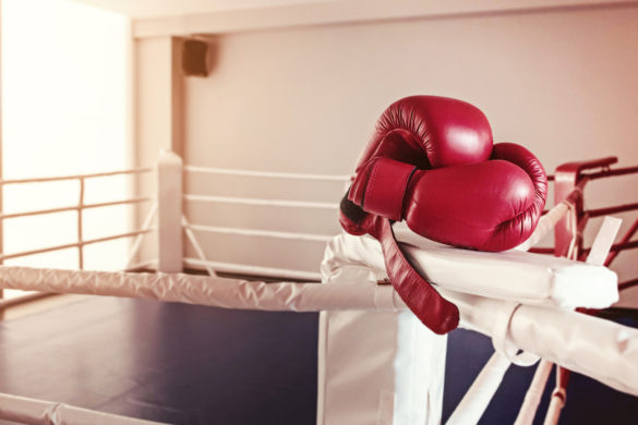 ring of vulnerability where a pair of red boxing gloves only remain