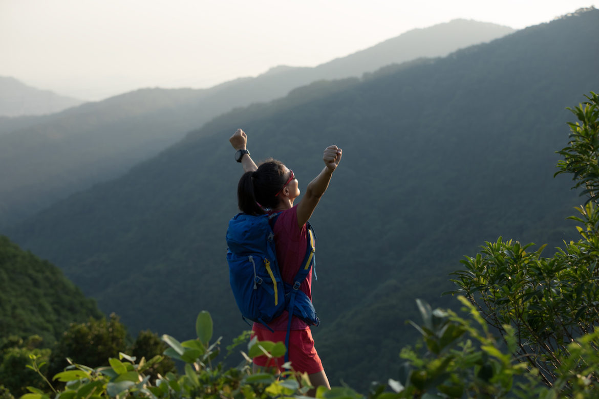 Why stay stuck was the motto of this successful hiker who reached the top of the mountain at sunrise
