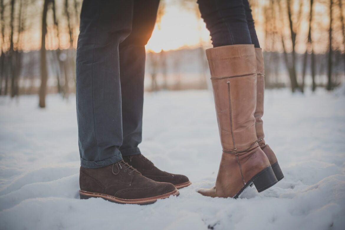 How will you know it's love - you'll Know. Couple in park embracing a winter's day.